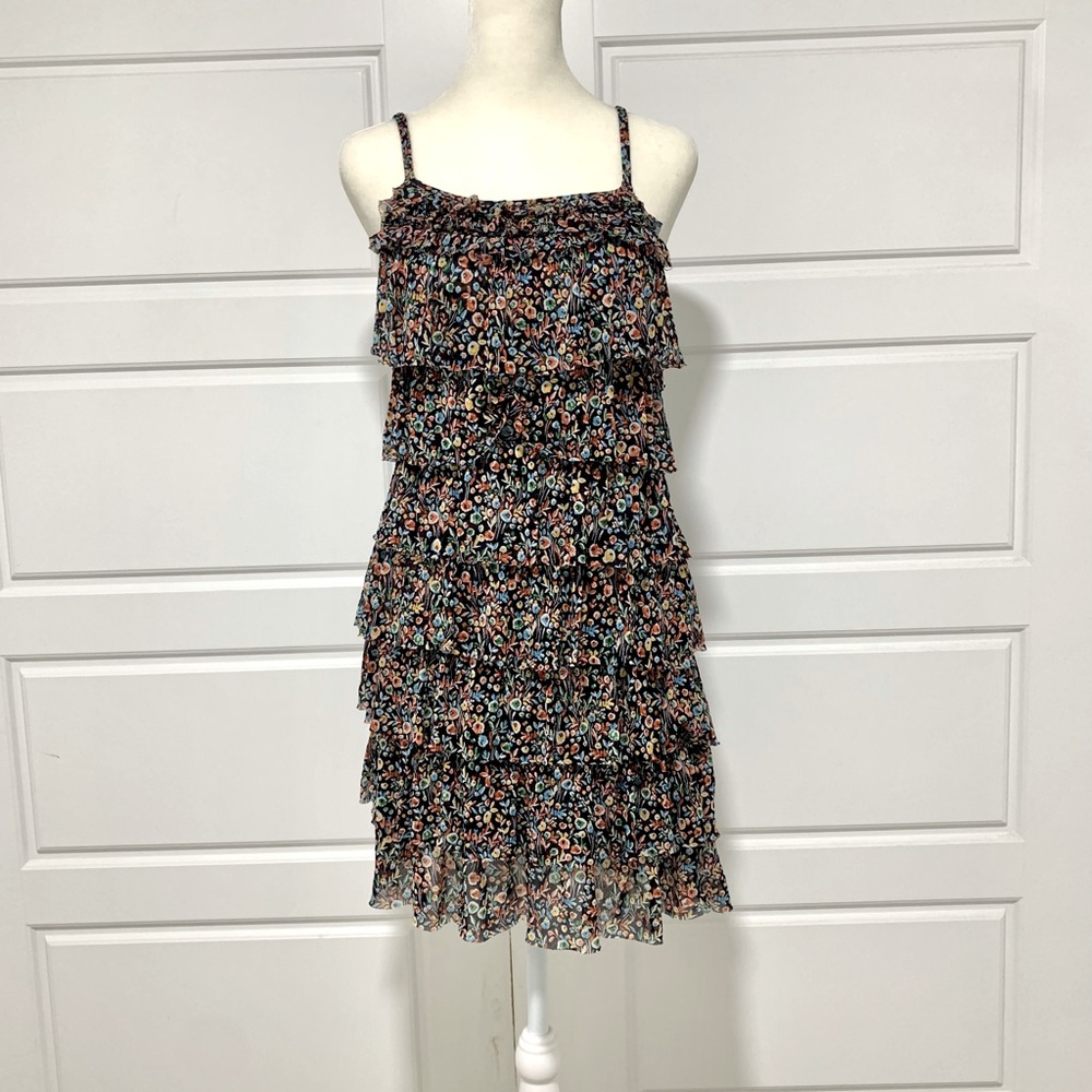 Express | Floral Mesh Tiered Mini Dress